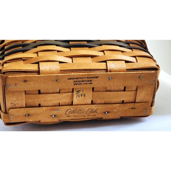 LONGABERGER BASKET-Collectors Club-Welcome Home-Liner & Protector-signed 1996 - Picture 10 of 14